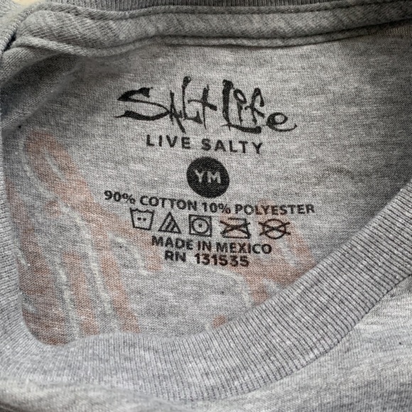 NWT Salt Life Boys Gray T-Shirt Youth Medium - Picture 4 of 8